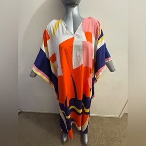 Colorful Geometric Kaftan Dress